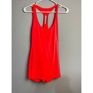 Under Armour Womens Neon Red Mesh Back Racerback Athletic Training Tank Top Sz L